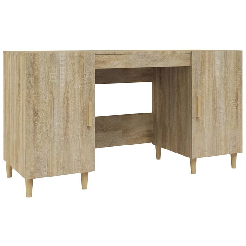 Foto van Vidaxl bureau 140x50x75 cm bewerkt hout sonoma eikenkleurig