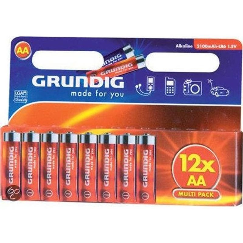 Foto van Grundig batterijen alkaline lr6 aa 12 stuks