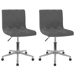 Foto van The living store eetkamerstoelen - set van 2 - donkergrijs - 40 x 43 x (76-87.5) cm - draaibaar