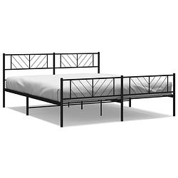 Foto van Vidaxl bedframe met hoofd- en voeteneinde metaal zwart 180x200 cm