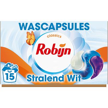 Foto van Robijn 3in1 wascapsules stralend wit 15 wasbeurten bij jumbo