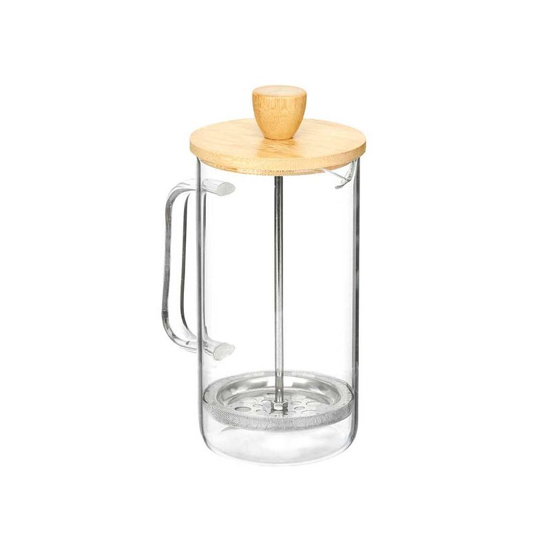 Foto van Theepot 600 ml natuurlijk bamboe borosilicaatglas