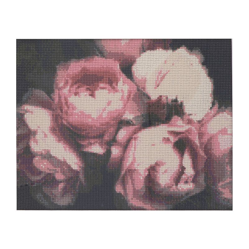 Foto van Diamond painting - roze bloem - 40x50 cm