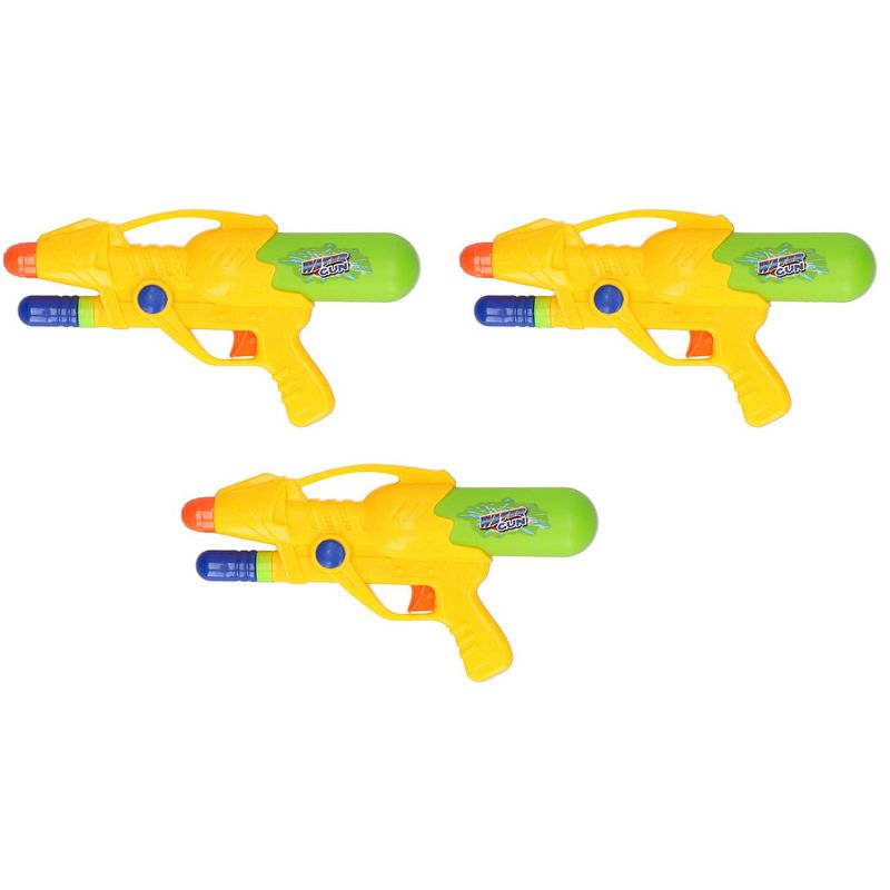 Foto van 3x waterpistool/waterpistolen geel 27 cm - waterpistolen