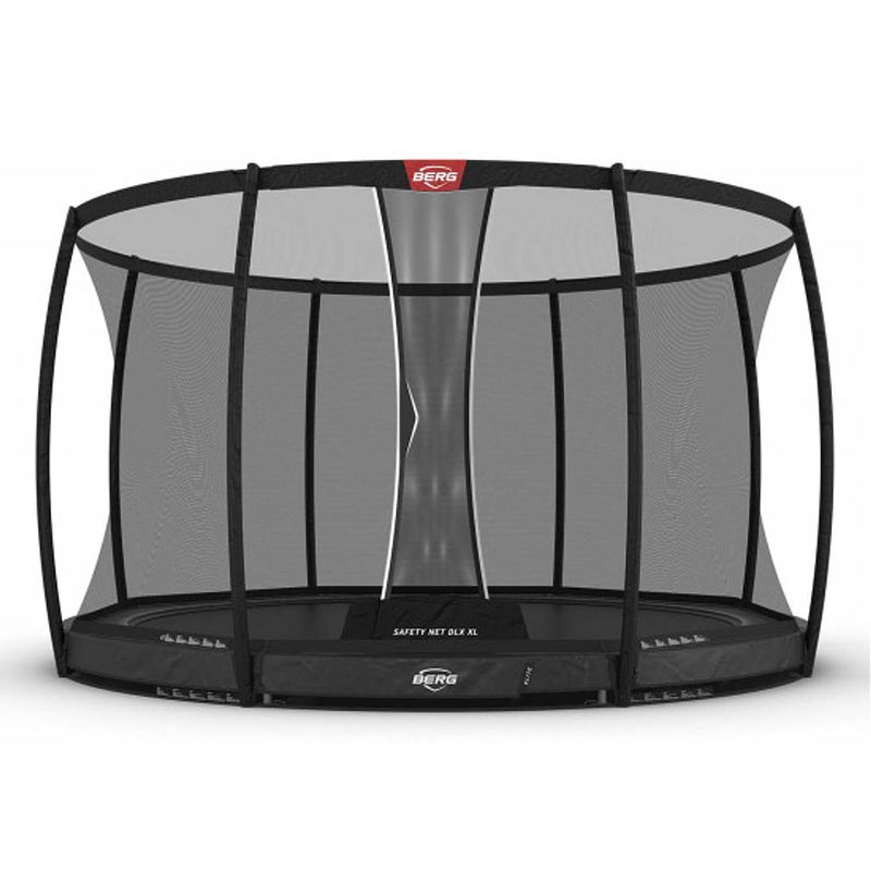 Foto van Berg trampoline elite met veiligheidsnet - safetynet deluxe xl - inground - 430 cm - grijs