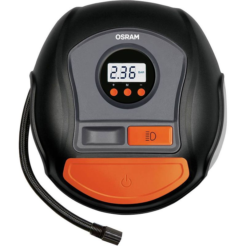 Foto van Osram auto oti450 compressor 12v-adapter voor kabelgebruik, digitaal display, snoeropbergruimte / opname, met werklamp, overbelastingsbeveiliging