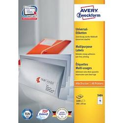 Foto van Avery zweckform 3484 universele etiketten ft 105 x 37 mm (b x h), 1.600 etiketten, wit