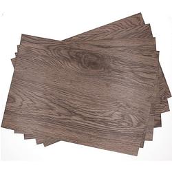 Foto van 6x placemat bruin hout print 45 cm - placemats