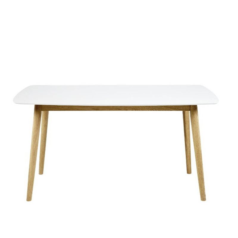 Foto van Nico - eettafel - wit/eiken - 150x80 cm.