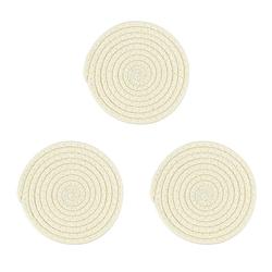 Foto van Krumble pannenonderzetter rond - katoen - beige - set van 3