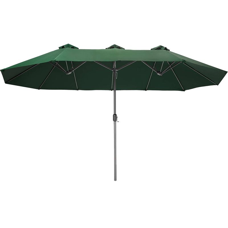 Foto van Tectake - dubbele parasol silia groen, terrasparasol, zonwering - 404254