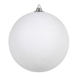 Foto van 1x witte grote kerstballen met glitter kunststof 18 cm - kerstbal