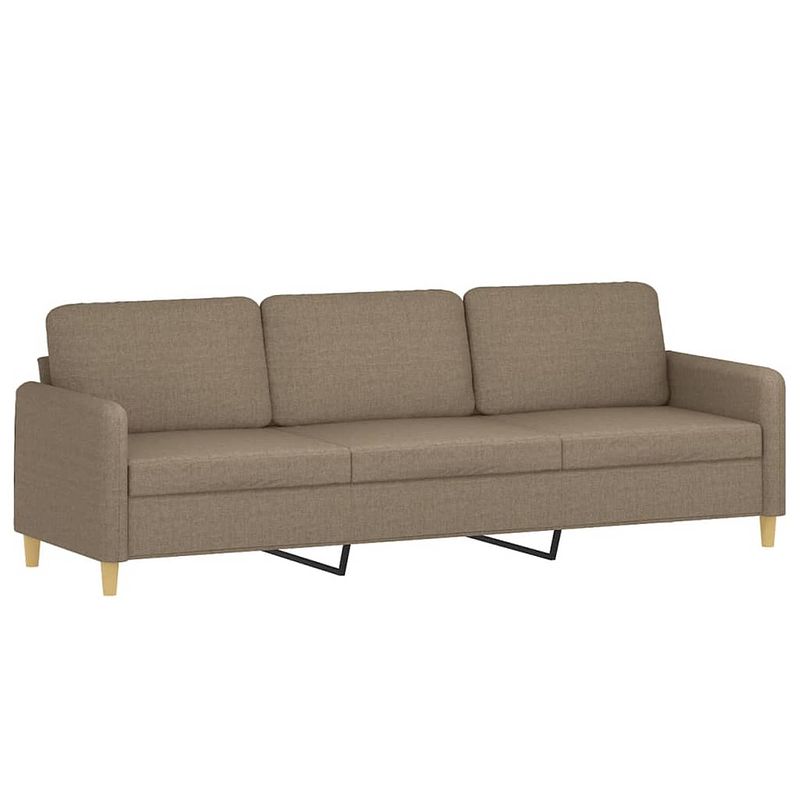 Foto van Vidaxl driezitsbank 210 cm stof taupe