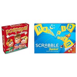 Foto van Spellenbundel - 2 stuks - poepspel & mattel scrabble junior