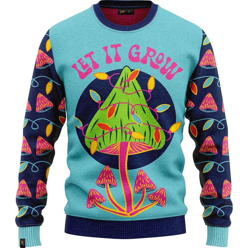 Foto van Jap foute kersttrui - let it grow - kerstcadeau volwassenen - dames en heren - kerst - 2xl - blauw