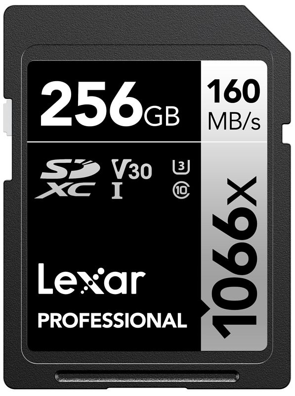 Foto van Lexar professional 1066x silver 256gb sdxc 160mb/s