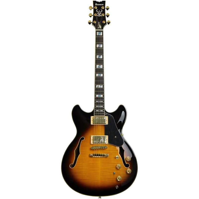 Foto van Ibanez jsm10 john scofield signature vintage yellow sunburst