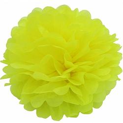 Foto van Gele decoratie pompom 25 cm - feestdecoratievoorwerp