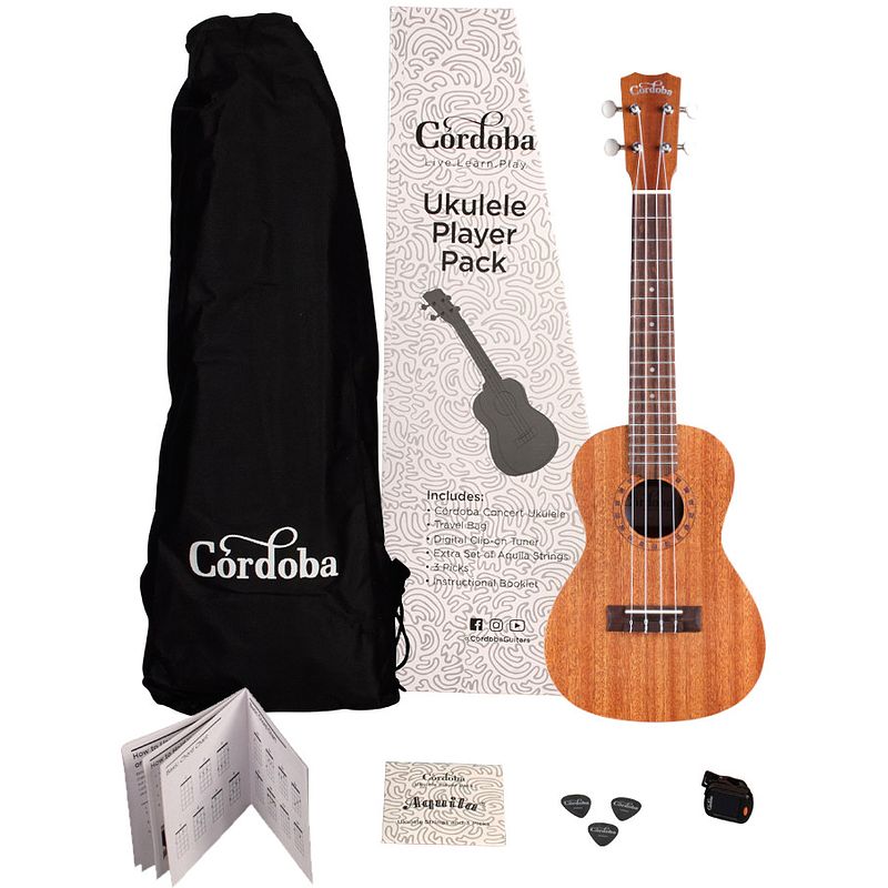 Foto van Cordoba player pack concert concert ukelele starter set