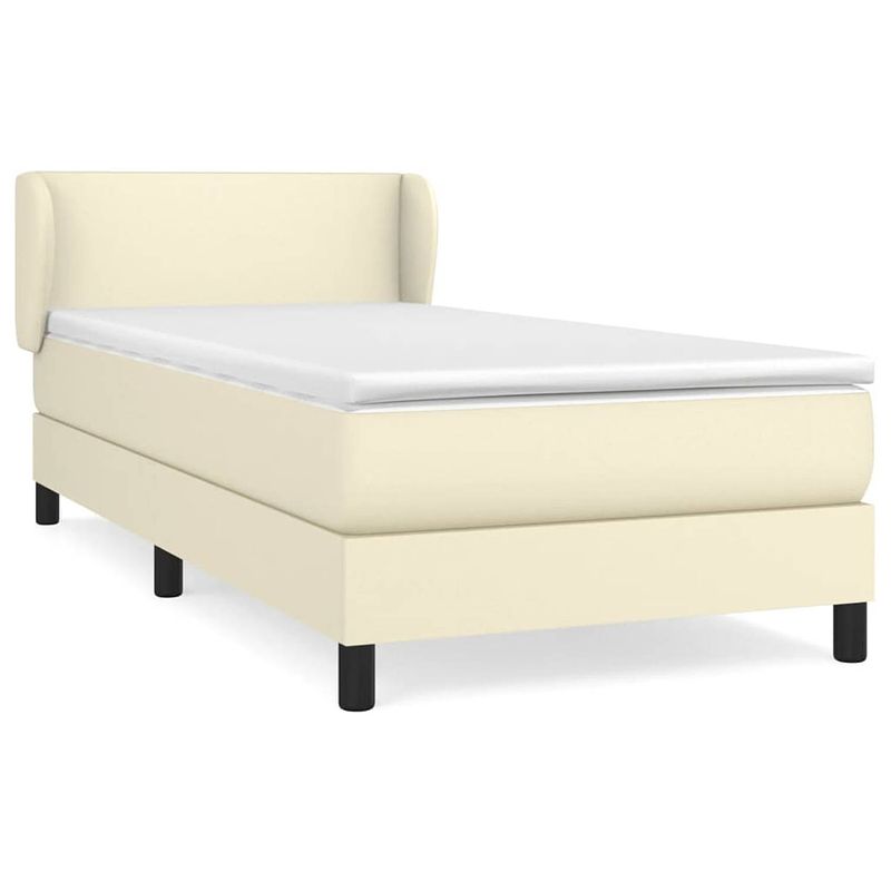 Foto van The living store boxspringbed vapour - bed - 203x83x78/88 cm - kunstleer - hoofdbord verstelbaar - pocketvering matras