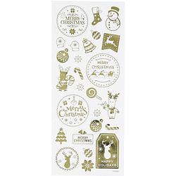 Foto van Creotime stickers kerst goud 10 x 24 cm 26-delig