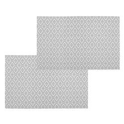 Foto van Set van 6x stuks placemats grafische print wit texaline 45 x 30 cm - placemats