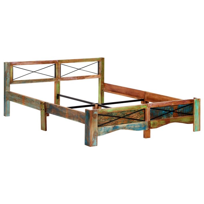 Foto van The living store bedframe antiek - 166 x 212 x 74 cm ? massief gerecycled hout