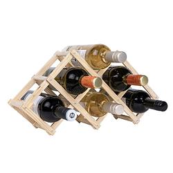 Foto van Quvio houten wijnrek voor 6 flessen
