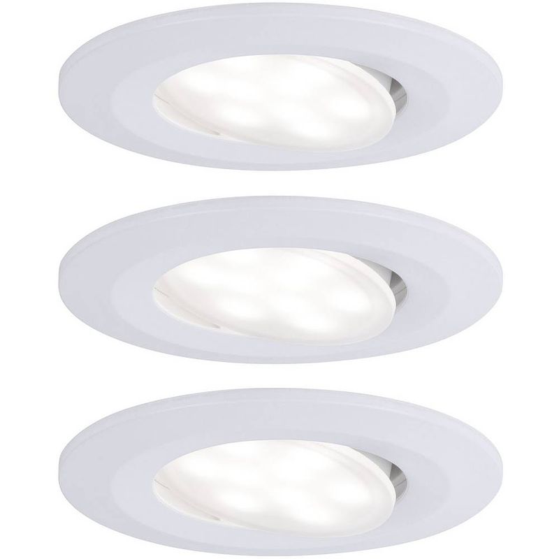 Foto van Paulmann calla led-inbouwlamp voor badkamer set van 3 stuks 18 w ip65 wit (mat)