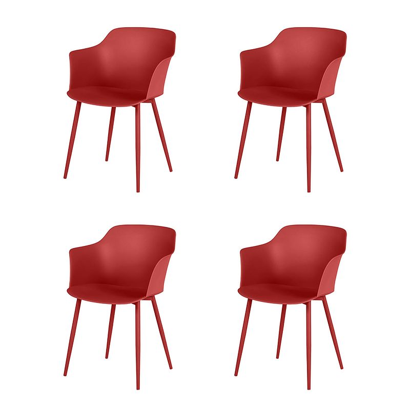 Foto van Camilla 4 stoelen rood.