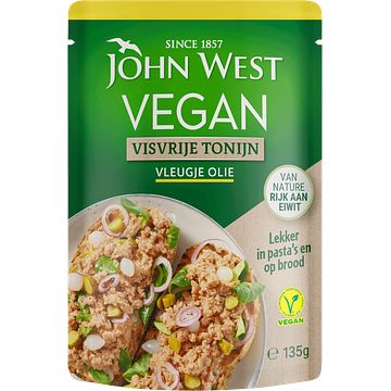 Foto van John west vegan visvrije tonijn met een vleugje olie 135g bij jumbo