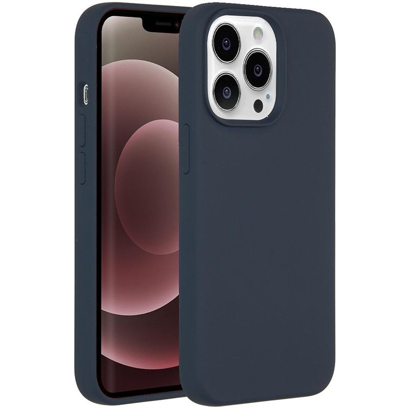 Foto van Accezz liquid silicone voor apple iphone 13 pro max telefoonhoesje blauw