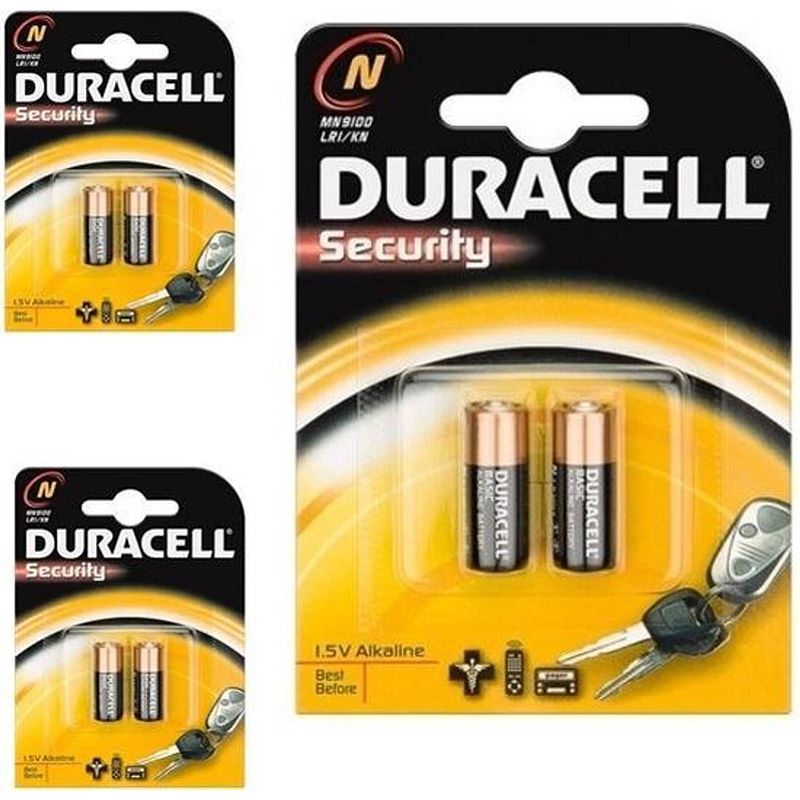 Foto van 6 stuks (3 blisters a 2st) - duracell lr1 / n / e90 / 910a 1,5 v alkaline batterij (duo pack)