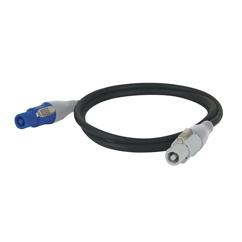 Foto van Showtec blue/white pro power connector doorlink stroomkabel 3m