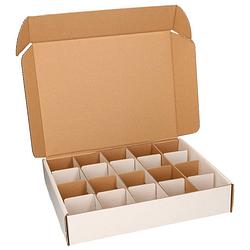 Foto van 2x stuks sorteerdozen/opbergdozen met 20 vakjes van 8 cm - opbergbox