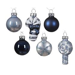 Foto van Decoris - figuur glas l2.8b2.7h6c blauw ass 9st kerst