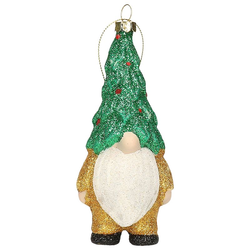 Foto van Home and styling kersthanger gnome/kabouter - kunststof - 12,5 cm - kersthangers