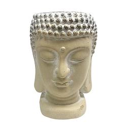 Foto van Bloempot boeddha van steen 29 cm - creme