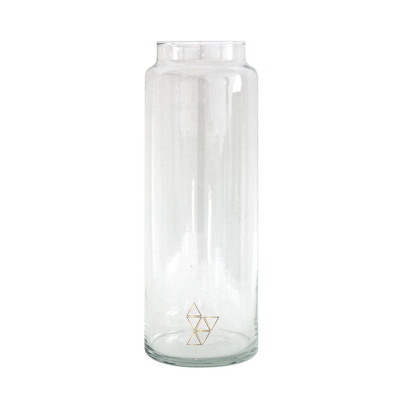 Foto van Drinken waterglas xl handgemaakt 10/30 gold triangle