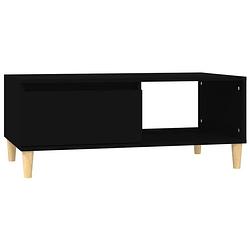 Foto van The living store salontafel scandinavisch - bewerkt hout - 90x50x36.5 cm - zwart