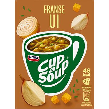 Foto van 2 zakken soep a 570 ml, pakken cupasoup a 3 stuks of single verpakkingen noodles of pasta | unox cupasoup franse ui 3 x 175ml aanbieding bij jumbo