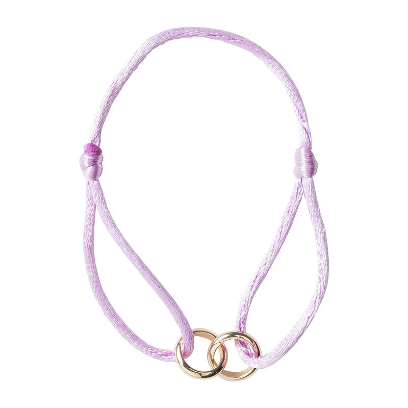 Foto van Armband ringen - lila/goud - ø29-30 cm