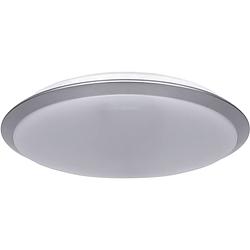 Foto van Led plafondlamp - aigi ashly - opbouw rond 24w - warm wit 3000k - mat zilver - aluminium