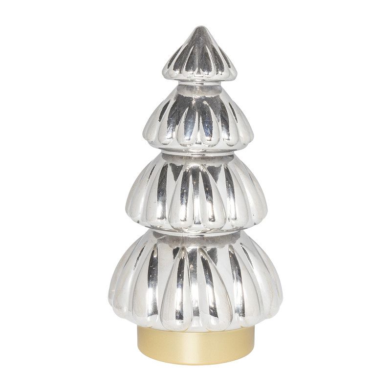 Foto van Kerstboom lamp - grijs - 16.5x16.5x29.5 cm