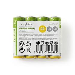 Foto van Nedis alkaline-batterij aa batterijen (set van 4)