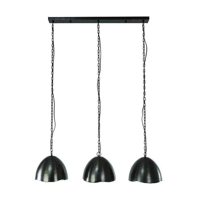 Foto van Giga meubel - hanglamp mirror 3-lichts ø30cm zwart nikkel