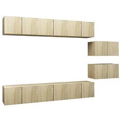 Foto van The living store hangende tv-kasten - tv-meubel set - sonoma eiken - 60 x 30 x 30 cm - spaanplaat