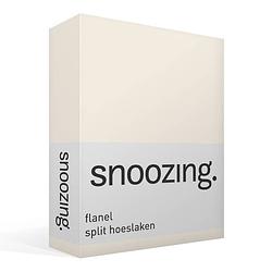 Foto van Snoozing - flanel - split-hoeslaken - lits-jumeaux - 200x210/220 cm - ivoor