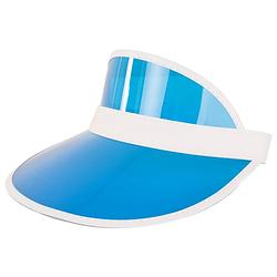 Foto van Verkleed zonneklep/sunvisor - voor volwassenen - blauw/wit - carnaval hoed - verkleedhoofddeksels