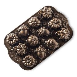 Foto van Nordic ware - bakvorm ""autumn delight cakelet pan"" - nordic ware fall harvest bronze